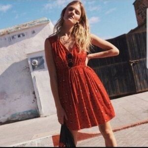 Madewell Magnolia Tie Back Red Floral Dress Size XS